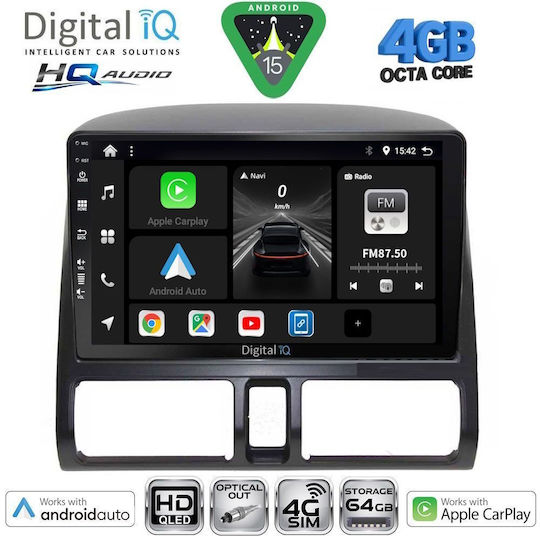 Digital IQ Car Audio System for Honda CR-V 1996-2006 with Clima (Bluetooth/USB/WiFi/GPS/Apple CarPlay/Android Auto) with 9" Touch Screen