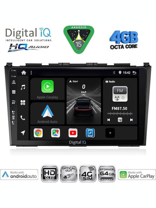 Digital IQ Car Audio System for Honda CR-V 2006-2012 Bluetooth USB WiFi GPS Apple CarPlay Android Auto with 9" Touch Screen