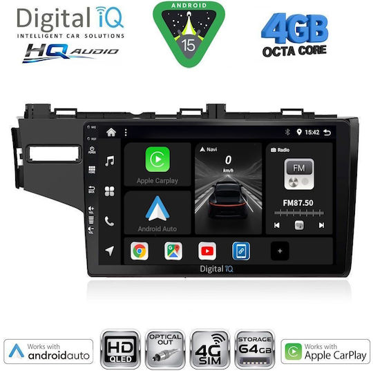 Digital IQ Car Audio System for Honda Jazz 2013-2019 (Bluetooth/USB/WiFi/GPS/Apple CarPlay/Android Auto) with 10" Touch Screen