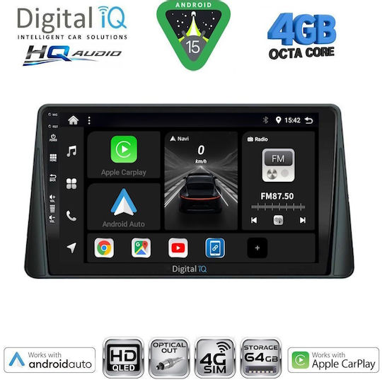 Digital IQ Car Audio System for Ford Focus 2019 Bluetooth USB WiFi GPS Apple CarPlay Android Auto with 9" Touch Screen