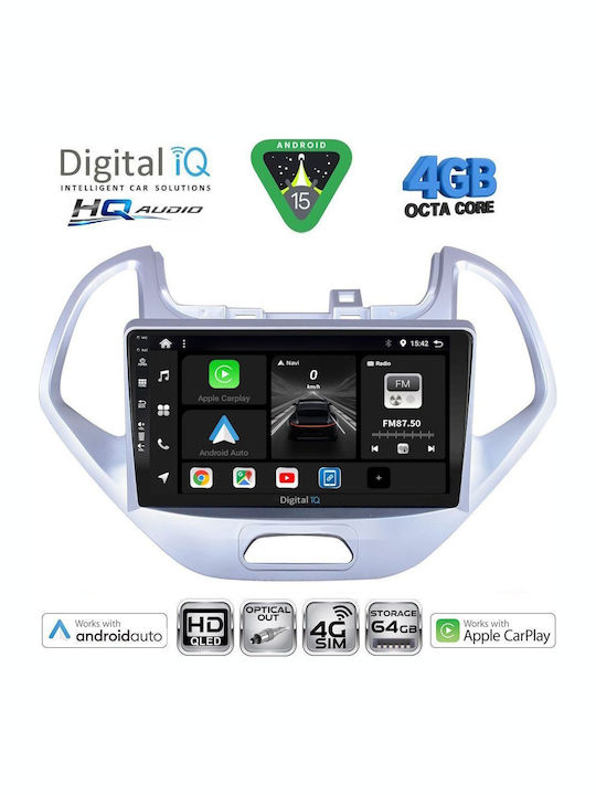 Digital IQ Car Audio System for Ford Ka 2017 (Bluetooth/USB/WiFi/GPS/Apple CarPlay/Android Auto) with 9" Touch Screen