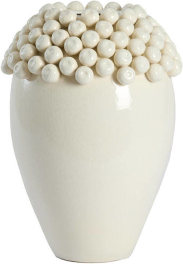 Light & Living Διακοσμητικό Βάζο Κεραμικό Λευκό Y43.5cm