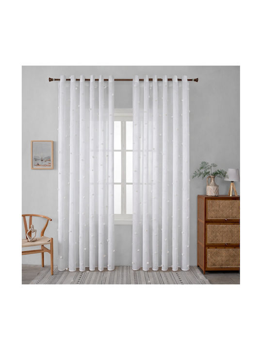 Lucktora Κουρτίνα Παραθύρου με Τρέσα Λευκό 270x280εκ.