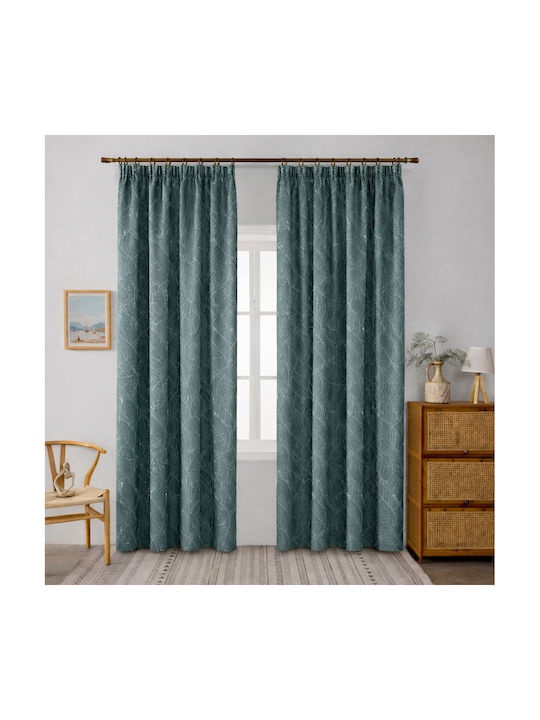 Lucktora Window Curtain With Green Pencil Pleat 270x280cm