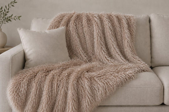 ForAll Sofa Throw 2 Seater 180x250cm Light Brown