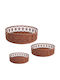 Espiel Set Decorative Baskets Artificial Leather Brown 10cm 3 Pieces