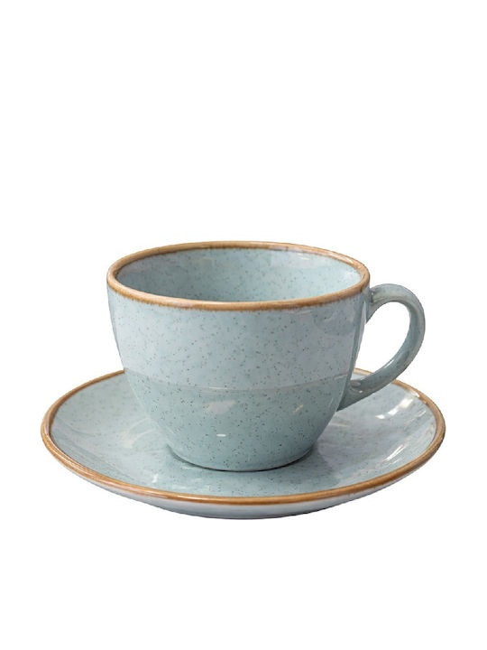 Espiel Essentials Set Cappuccino Cups Porcelain Blue 400ml 6 Pieces