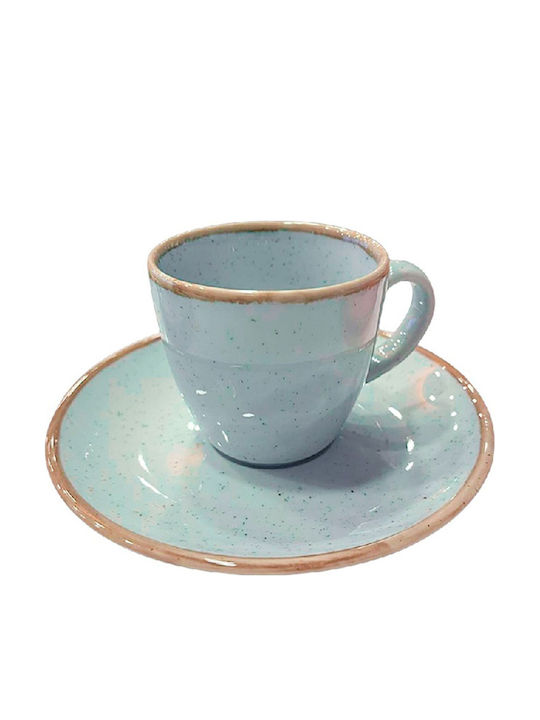 Espiel Essentials Set Coffee Cups Porcelain Blue 90ml 6pcs