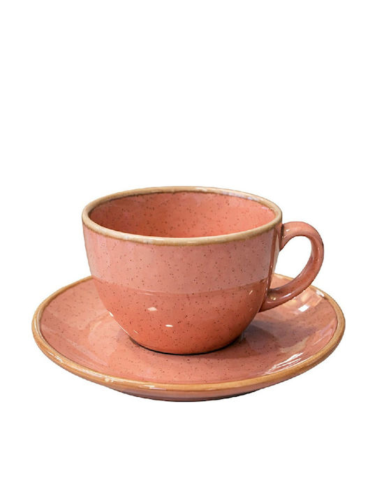Espiel Essentials Set Cappuccino Cups Porcelain Pink 400ml 6pcs