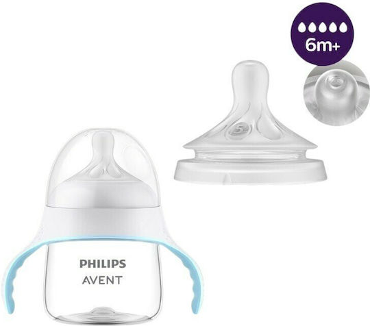 Philips Set Biberoane din Plastic Natural Response Anti-colici cu Tetină din Cauciuc pentru 6+ Luni Alb 150ml