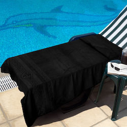 Whitegg Strandtuch Baumwolle Schwarz 90x160cm