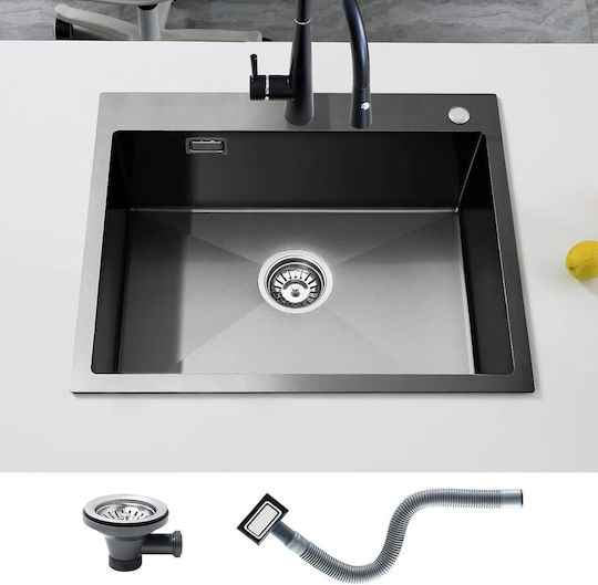 Υποκαθήμενος Νεροχύτης Inox Μ60xΠ50cm Γκρι
