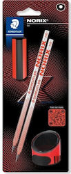 Set 2 Creioane Staedtler Norix HB BK 100% PEFC Roșu Negru