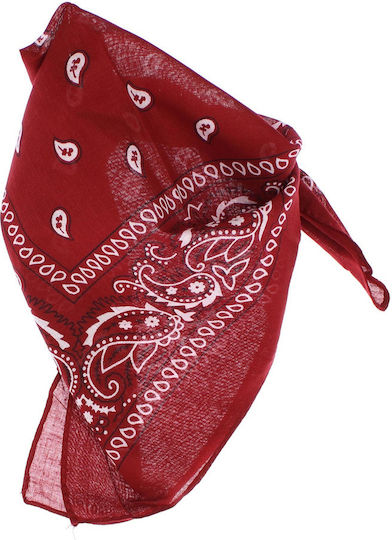 Bandană Din Bumbac Mărimea 55 X 55 Cm Imprimeu Mandala ButicCochet Burgundă Es2195