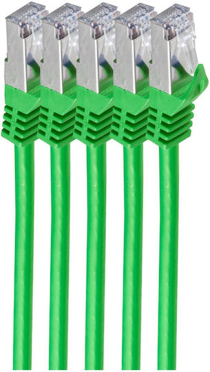 Shiverpeaks Flat S/FTP Cat.7 (10Gbps) Network Cable Ethernet 0.25m Green