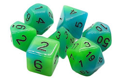 Set Zaruri RPG Albastre și Verzi Fosforescente 7