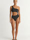 One Piece Swimsuit with One Shoulder Black