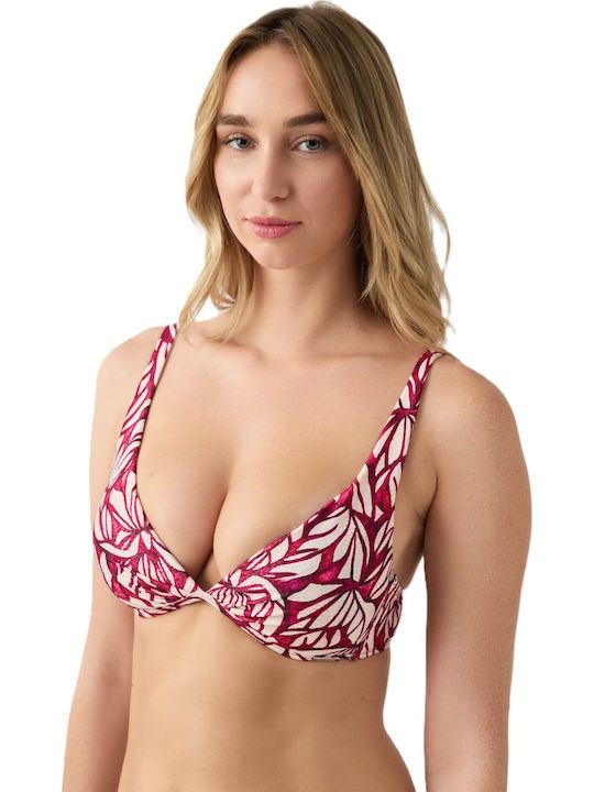 Bikini Bra Floral Burgundy