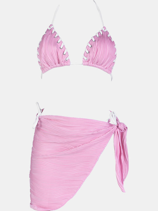 Decoro Set Bikini 3 Τεμαχίων Τριγωνάκι Ροζ