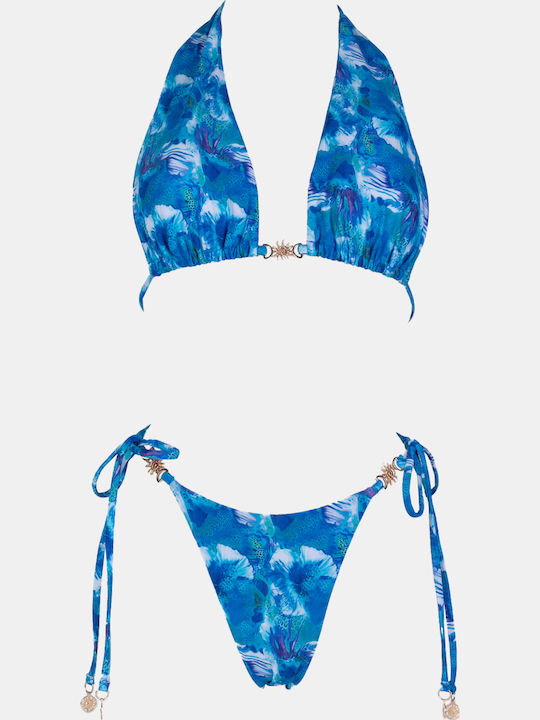 Decoro Set Bikini 3 Pieces Triangle Blue