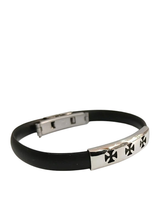 Kalliopi Silver Ανδρικό Βραχιόλι από Ατσάλι