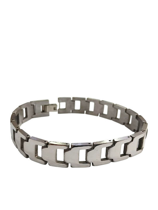 Kalliopi Silver Ανδρικό Βραχιόλι από Ατσάλι 22cm