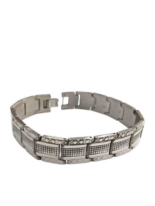 Kalliopi Silver Ανδρικό Βραχιόλι από Ατσάλι 21cm