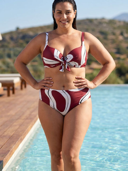 D0558 Set Bikini με Ελαφριά Ενίσχυση Μπορντο