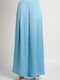Women's Satin Pantaloons with Rubber Band in Loose Fit Sea Blue