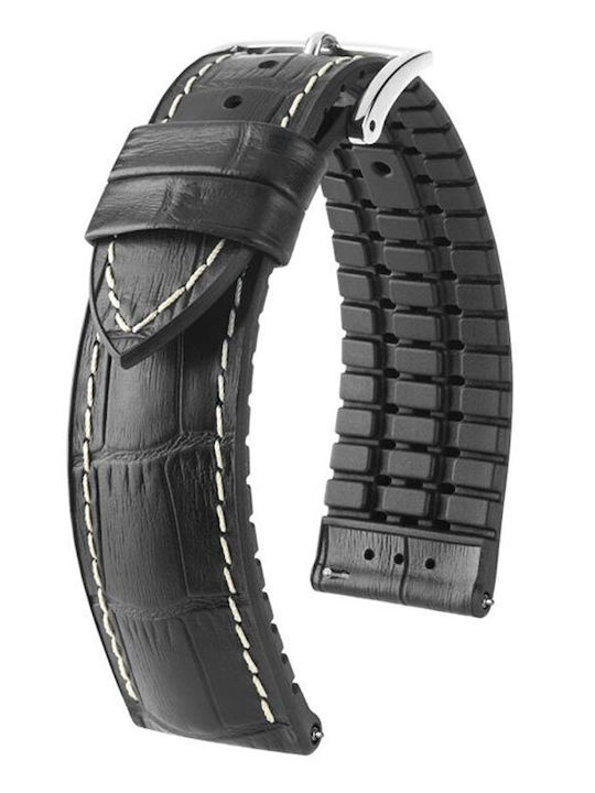 Hirsch George Leather Strap Black 22mm