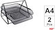 Metallic Mesh Filing Tray Mp 2 Shelves Double Black Pa906
