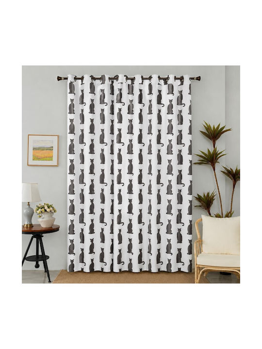 Galifas Κουρτίνα με Τρέσα Cats Multicolor 270x280εκ.