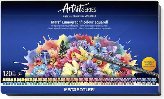 Staedtler Farbstift Aqua Mars 120st 100% Pefc Σετ 120 Υδατοδιαλυτά Μολύβια Χρωμάτων Staedtler Mars Lumograph Aquarell
