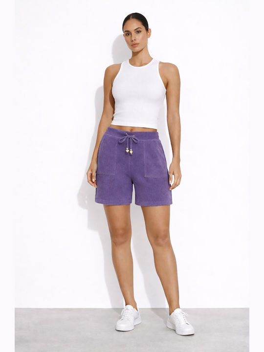 SugarFree Women's Terry Bermuda Purple