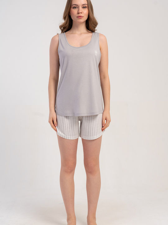 Vienetta Secret Summer Women's Grey Pyjama Set