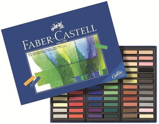 Faber-Castell Soft Pastel Crayons Mini 72 Pieces Cardboard Case Set 3 Pieces