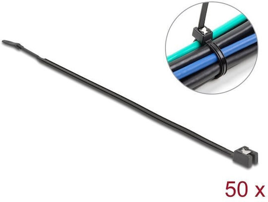 DeLock Δεματικά Καλωδίων Πλαστικά 200mmx4.8mm σε Μαύρο χρώμα (50τμχ) 19468