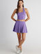 Women's High Waist Purple Skorts