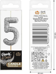 Piker Candle 5 Black Glitter 11x3.5 Cm