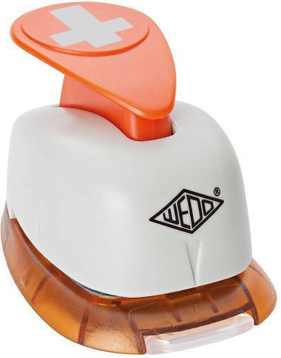 Wedo Large Shape Ruler Cross Gray Orange