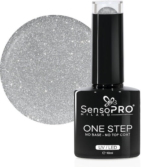 Sensopro Milano One Step Gel Nagellack 10ml Silber Farbe 026 Glitzernder Stern
