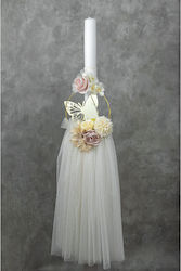 Loukia Christening Candle With Butterfly Subject LK-2026-E736