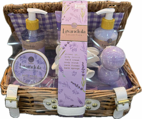Aurora Natural Lavandula Skin Care Set for Body Cleaning 6 Pieces