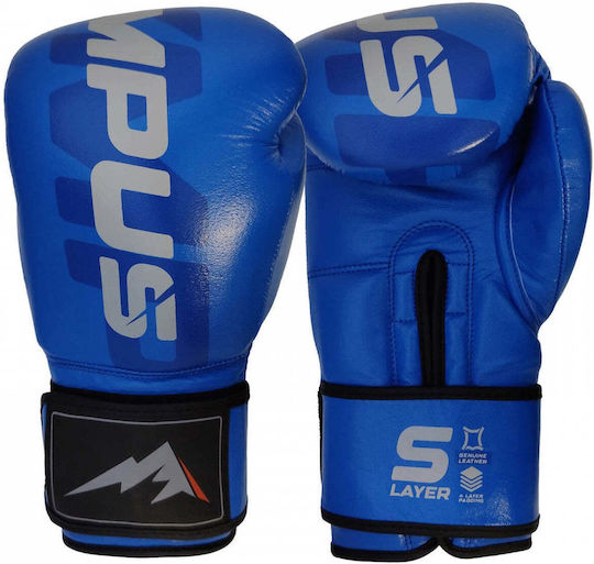 Olympus Sport Leather Boxing Gloves for Competition Blue