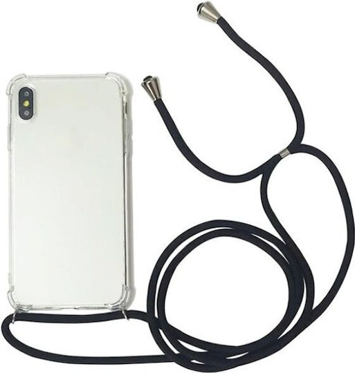 Back Cover Σιλικόνης με Λουράκι Μαύρο (Huawei Nova Y90)