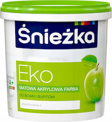 Śnieżka Eko White Acrylic Paint Hypoallergenic Walls Ceilings 1l