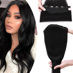 Haarverlängerung mit Clip mit Menschliche Trisha Remy in Schwarz Farbe 55cm