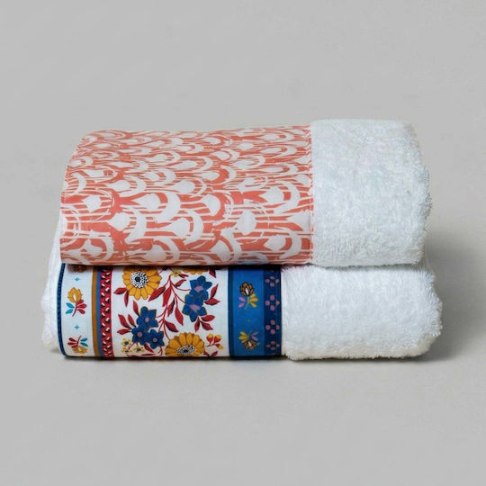 White Fabric Хавлиена Кърпа За Лице Loretta 50x100см Многоцветна Тегло 600гр/м²