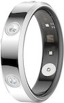 HR01 Inel Inteligent 17.5mm cu Pulsometru Argintiu