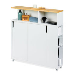 Relaxdays Dulap de Baie 75x17x79cm Lemn Natural 10050291 Relaxdays Dulap de Baie 75x17x79cm Lemn Natural 10050291